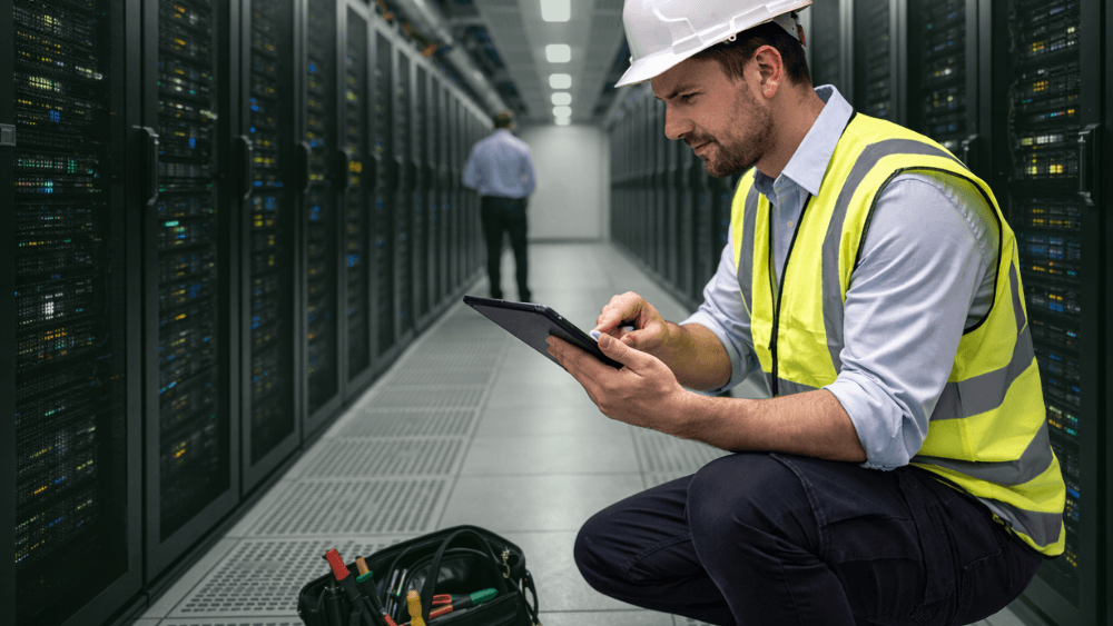 Engineer In A Data Center