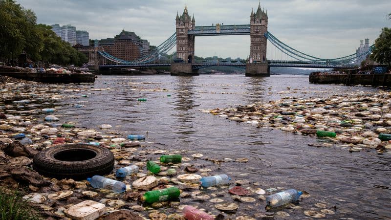 Polluted River Thames