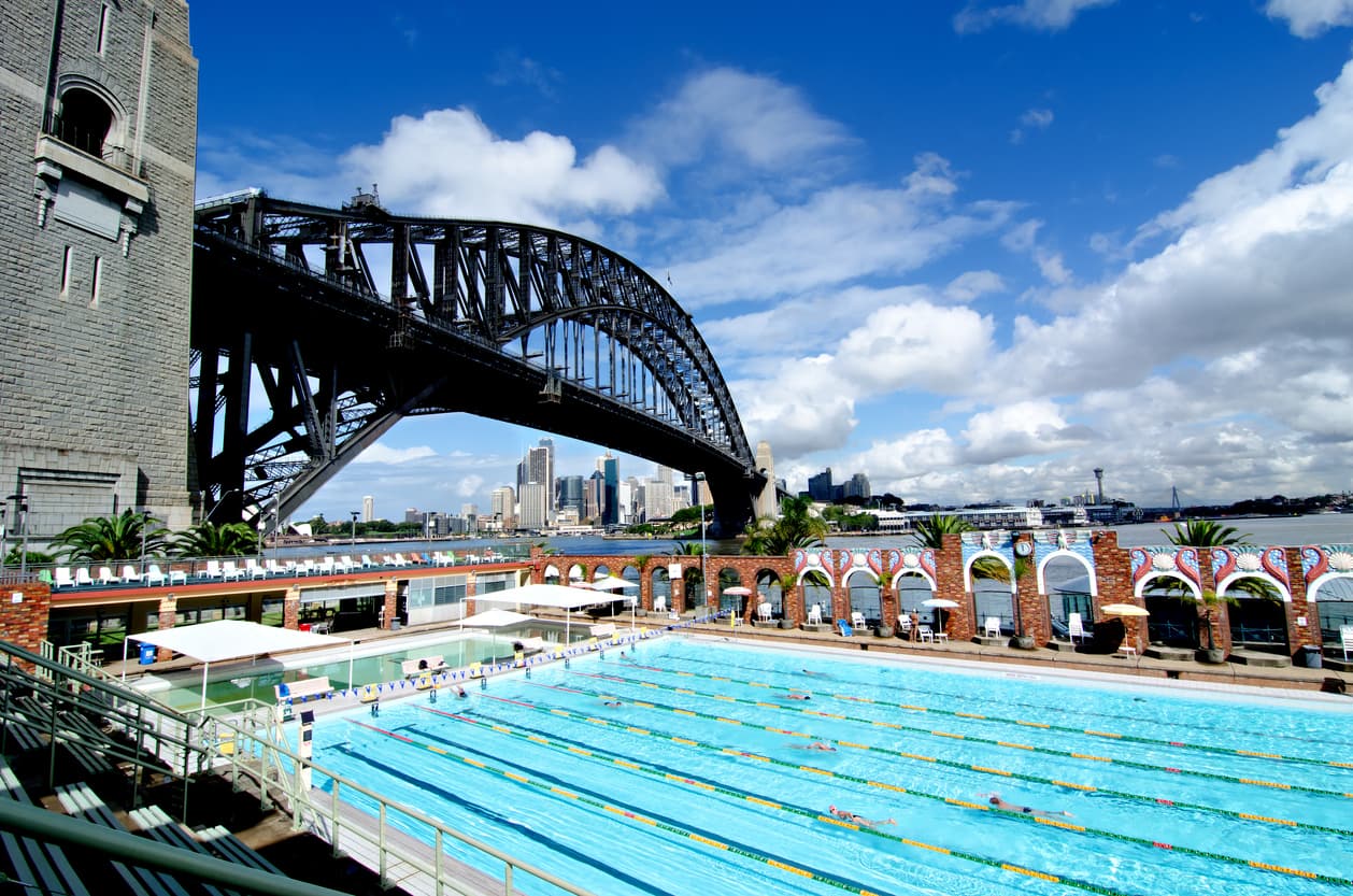 Sydney, Harbour Bridge And Olympic Swimming Pool