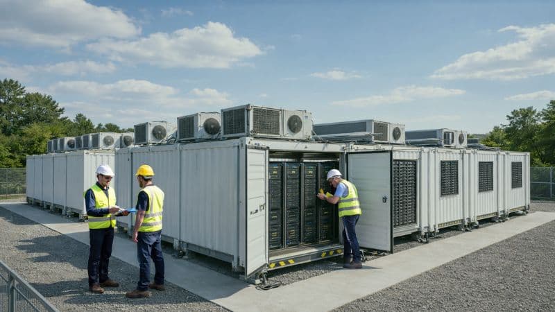Workers On Modular Data Center