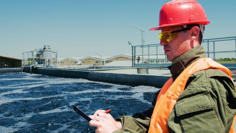 A Man Checking The Water Quality