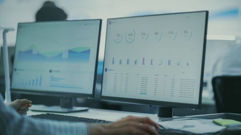 M&A Recruitment Picture Of Data On Screens