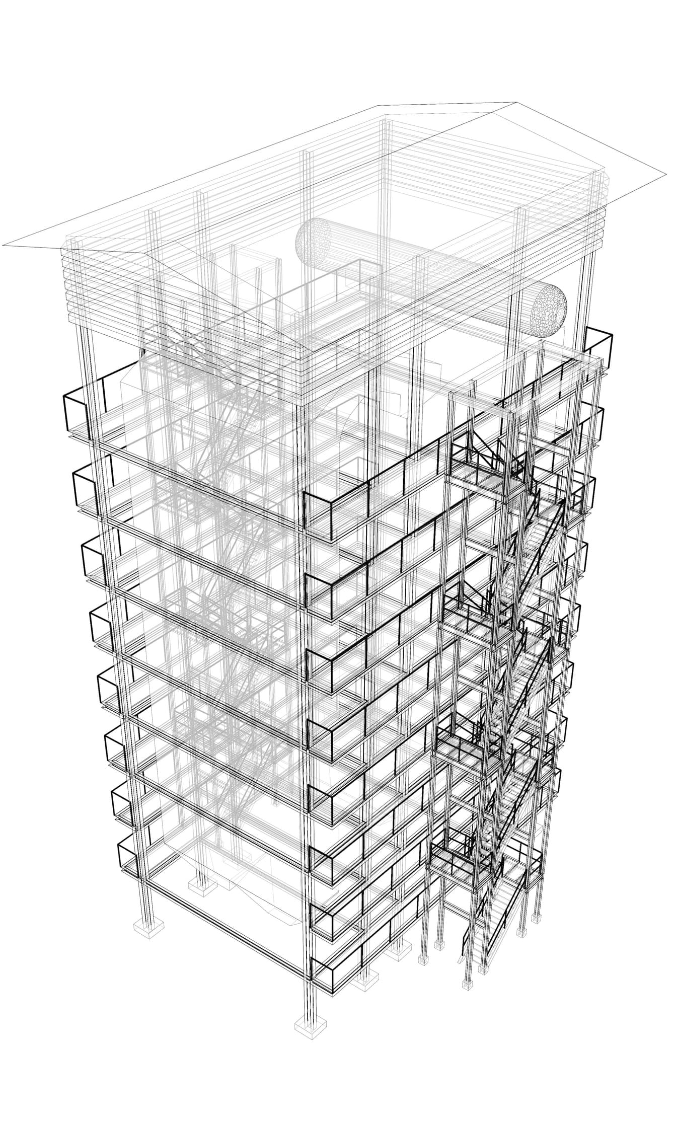 3D Illustration Of A Industrial Building