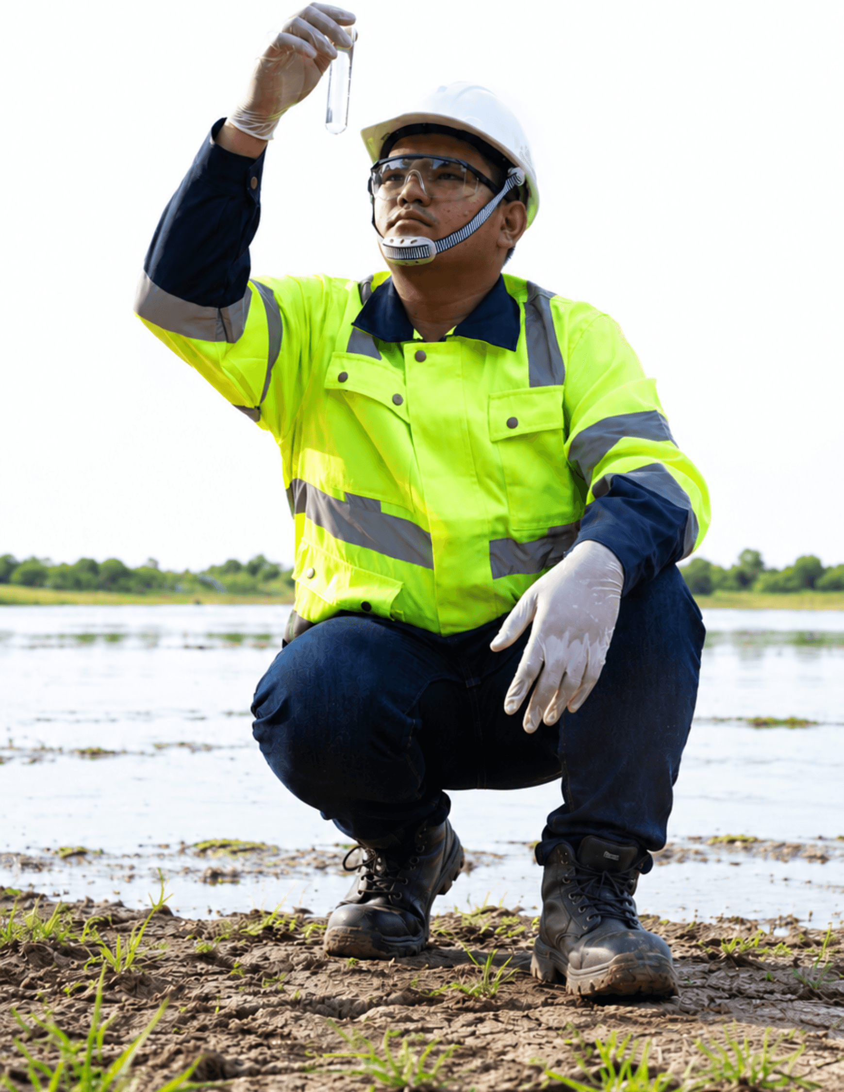 Environmental Scientist Collecting And Examining A Water (3)