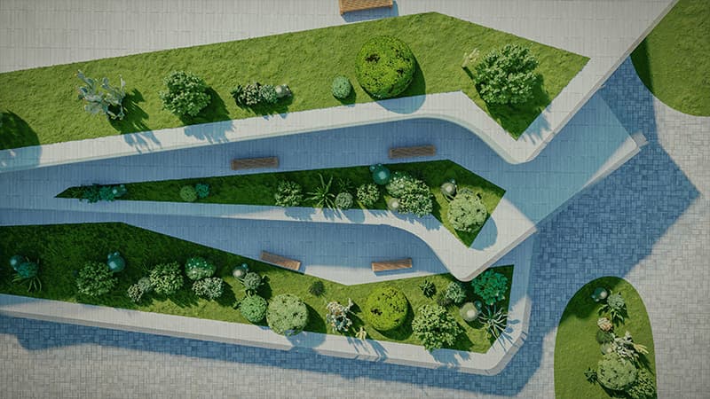 Digitally Generated Image Of A Modern Architecture Building